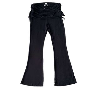 Brand New True Religion Black Fold-Over Flare Pants